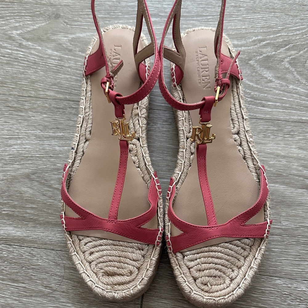 Polo Ralph Lauren Pink Espadrille Sandals NEW!!